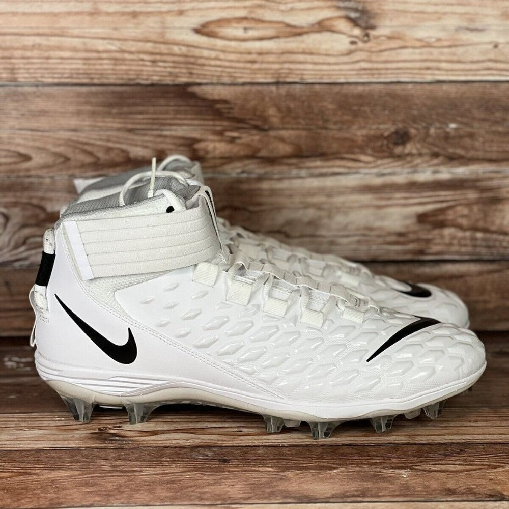 Nike Force Savage Pro 2 Mid Football Cleats White Black Men’s Sizes AH4000-100
